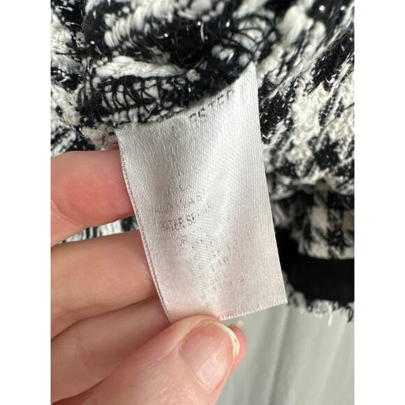 Vestique Shorts Womens Large Black High Rise Tweed Plaid White Houndstooth - Picture 6 of 9